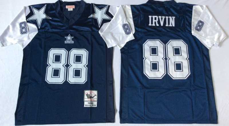 Cowboys 88 Michael Irvin Navy Thanksgiving M&N Throwback Jersey->nfl m&n throwback->NFL Jersey